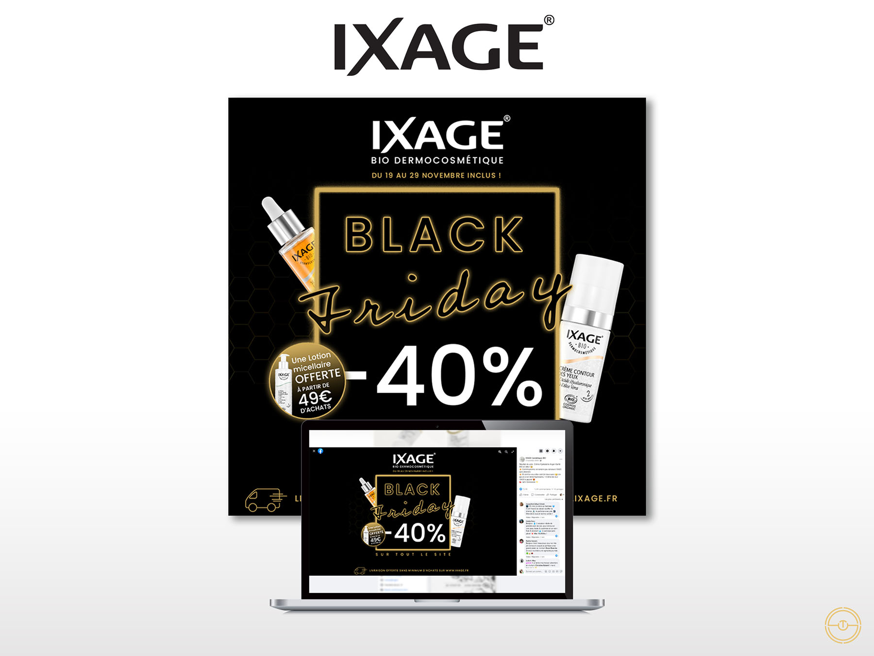 Bannière web à Montauban, produits dermocosmétiques Ixage