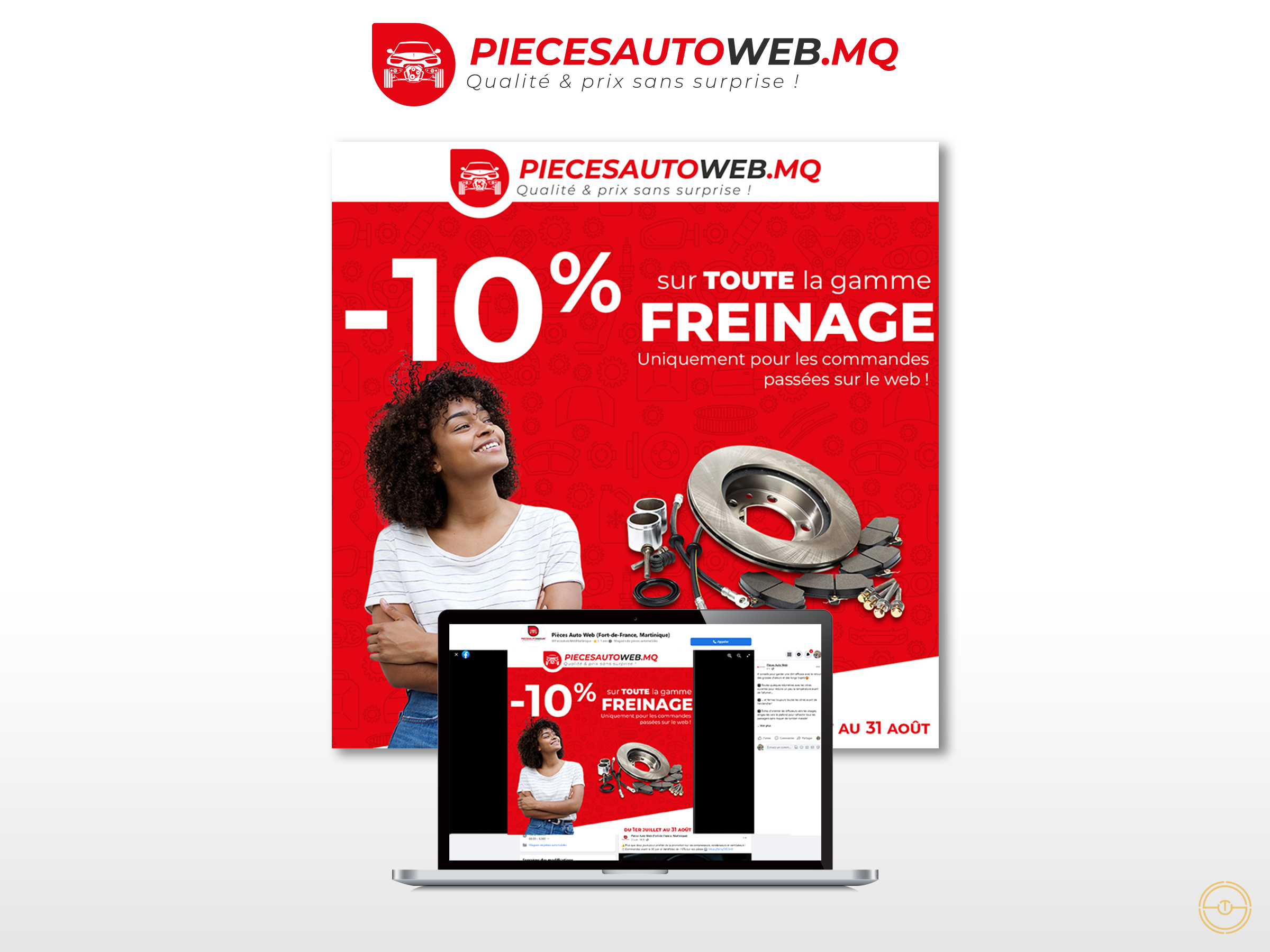 Présentation du visuel Freinage du mois de juillet et aout de Piece auto web