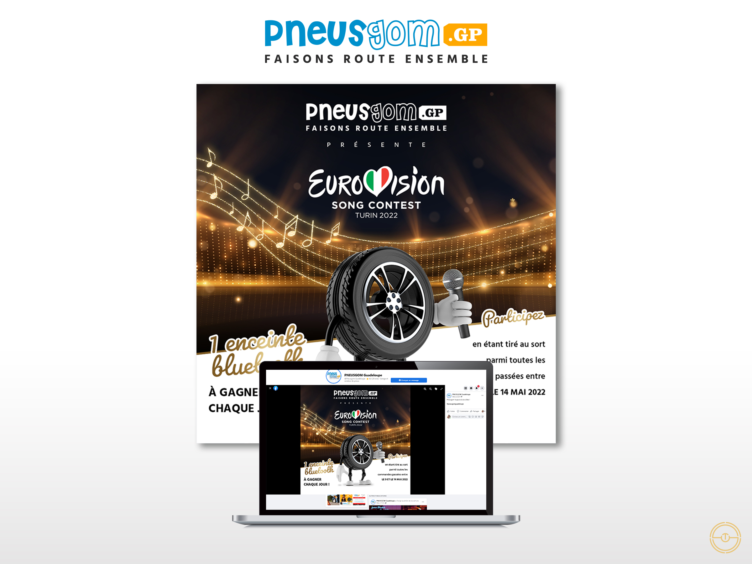 Campagne digitale pour Pneusgom à l'occasion de l'Eurovision