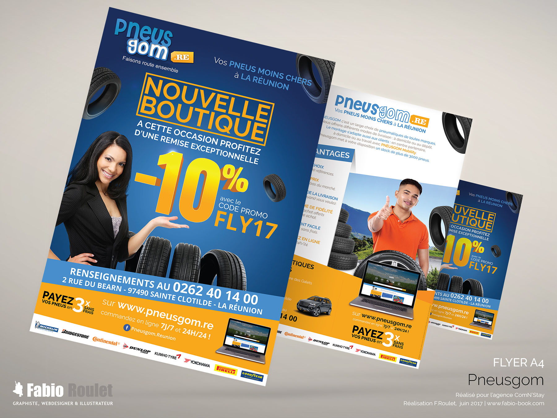 Flyer informatif pour l'ouverture d'une nouvelle boutique à la Réunion - Sainte Clotilde