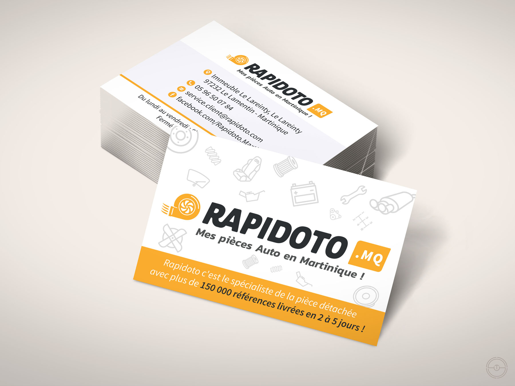 Création de carte de visite pour rapidoto.mq