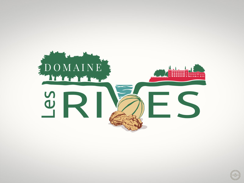 Présentation du logo du Domaine des Rives, spécialiste de la production de noix et melon a Montauban