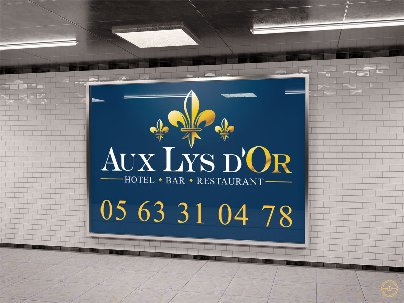 Bâche publicitaire pour Aux Lys d'Or format 3x4m