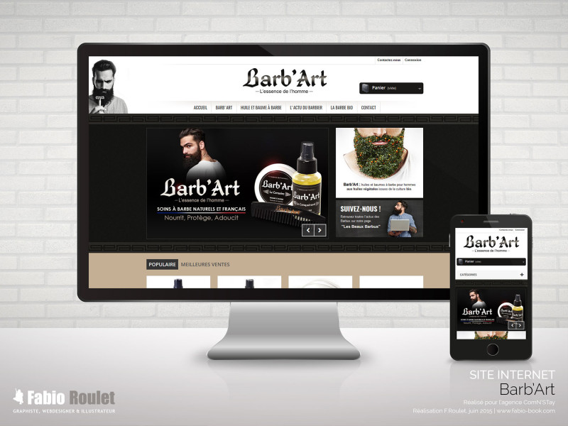 Présentation de la boutique en ligne "Barb'Art", produits pour hommes