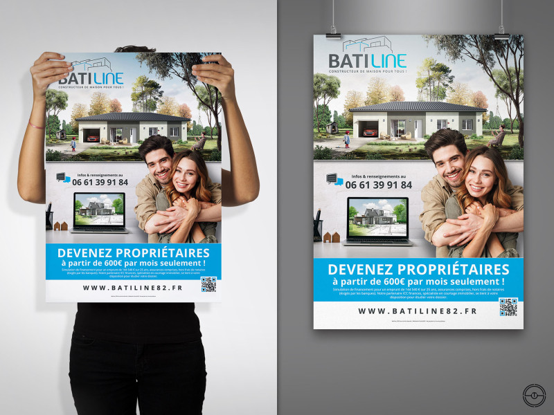 Réalisation d'affiche publicitaire Batiline
