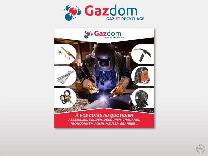 Publicité pour les activités de soudure Gazdom