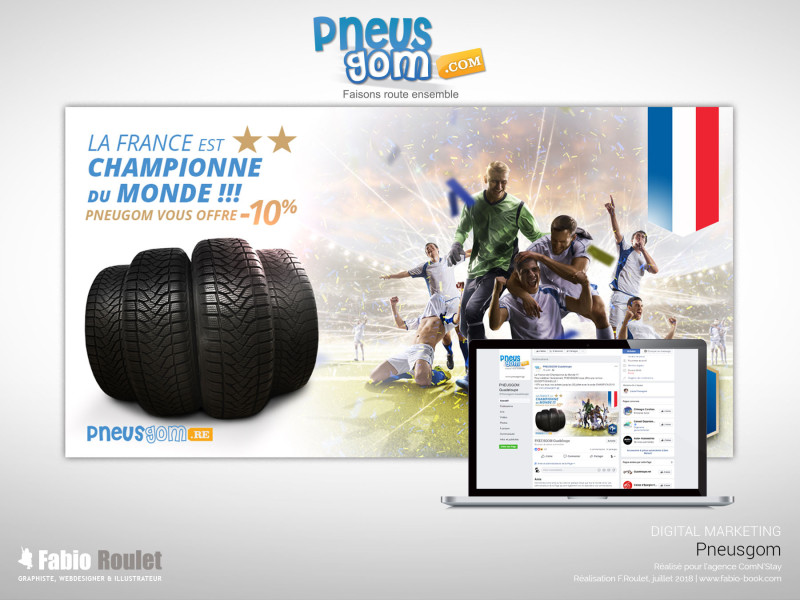 Mockup du Visuel marketing créé à l'occasion de la coupe du monde de foot